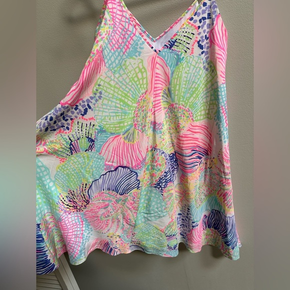 Lilly Pulitzer Clara Silk Roar Of the Seas Asymmetric Hem Slip Dress Women’s XS - Picture 7 of 16